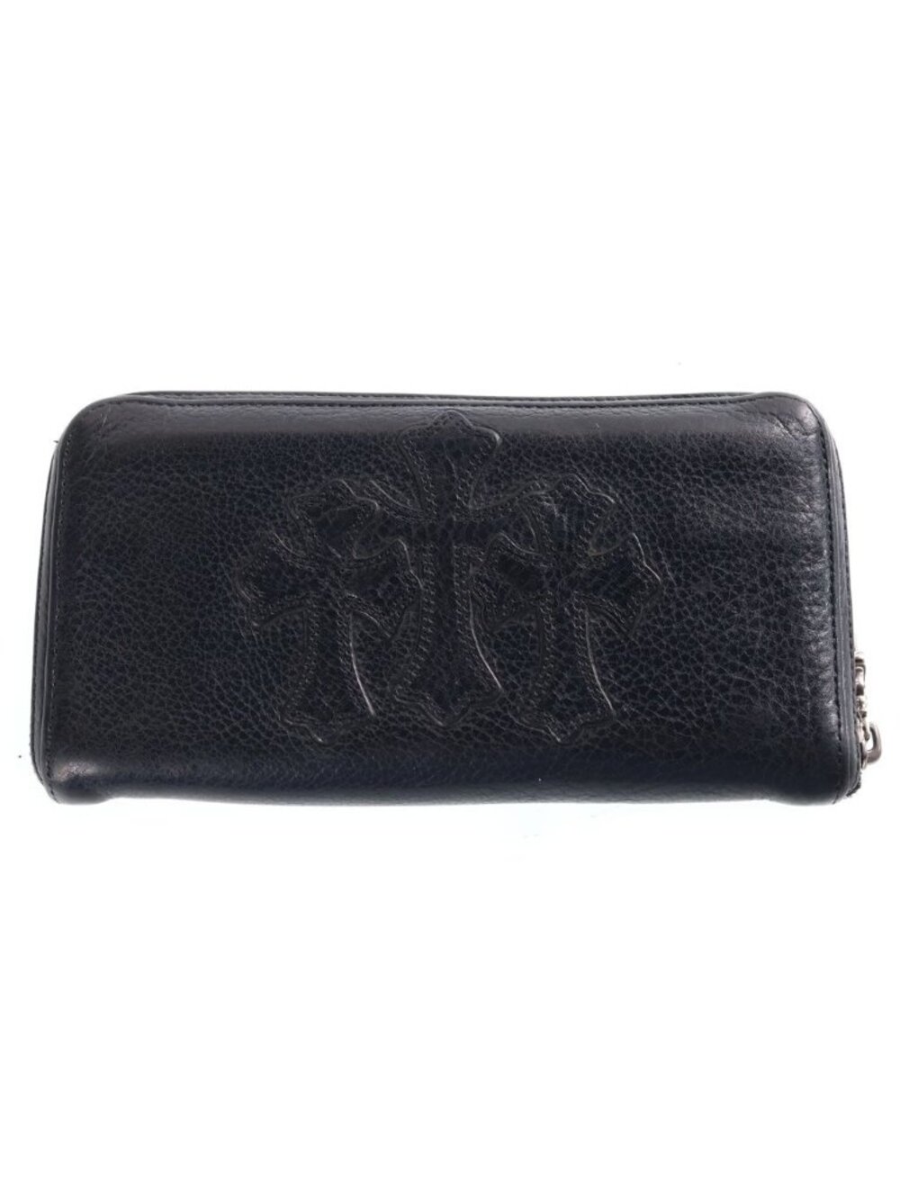 Chrome Hearts Rec Zip Cross Patch Zip Around Wallet Black